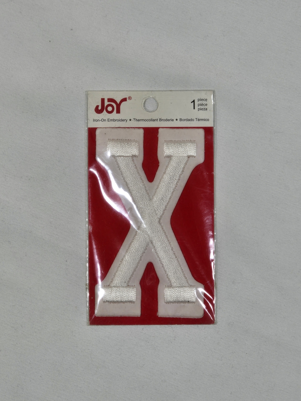 NWT Joy Iron-On Embroidered Varsity Letter X Patch White 3 Inch